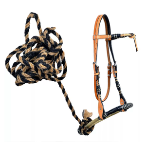 ชุดอุปกรณ์บังเหียนแบบ Futurity Knot พร้อมสายบอซาลหนังดิบและสายบังเหียนแบบ Mecate |   อุปกรณ์ขี่ม้าตะวันตกคุณภาพพรีเมียม ทนทาน สำหรับการส่งออก - Product Image 3