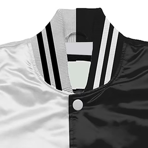 New Wholesale Hot Sale High Quality <b>Thin</b> Stand Collar Front Logo Varsity Satin Winter <b>Jacket</b> Custom <b>Men's</b> Bomber <b>Jacket</b> - Product Image 5