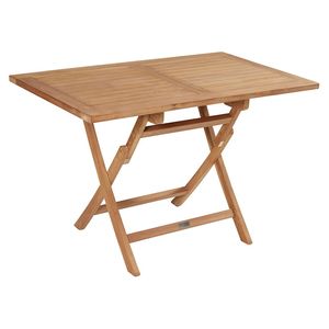 Modern <b>Folding</b> Teak Wood Outdoor <b>Dining</b> <b>Table</b> 120x70cm Eco-Friendly Garden Patio Furniture - Product Image 1
