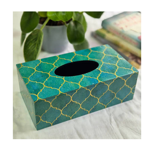 Boîte à mouchoirs en bois élégante de qualité supérieure avec impression et travail artisanal pour la décoration festive de la maison - Product Image 1