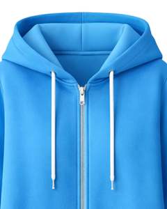 <b>Blue</b> Long Zip <b>Hoodie</b> <b>Womens</b> Winter Fleece Hooded Sweatshirt Coat With Kangaroo Pockets Casual Warm Outerwear OEM Custom Factory - Product Image 3