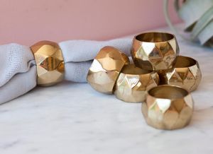 Luxury Gold Finish Metal Napkin Ring For Wedding <b>Table</b> Decoration Elegant Dining Accessories - Product Image 2