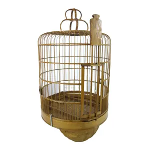 Chinese Bamboo rush Bird Cage Hexagon White Iron Bird Cage Iron Bird House Vintage Iron Dome Birdcage Garden & Table Decoration