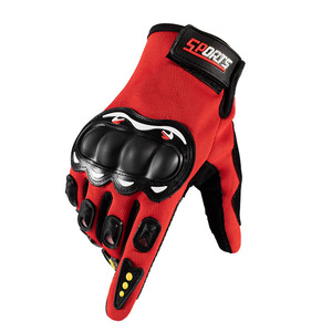 Gants de course à doigts entiers noirs en PU avec paume antidérapante et fermeture auto-agrippante pour motocross homme en extérieur - Product Image 6