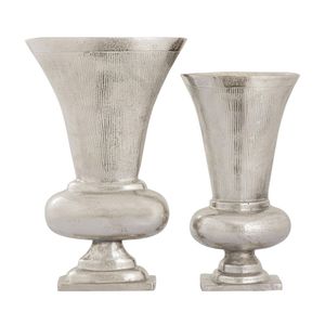 Modern Silver Hammered Metal <b>Vase</b> <b>Set</b> Luxury Handcrafted Aluminum Flower Pot Decorative <b>Vases</b> for Home Decor Wedding Centerpiece - Product Image 5