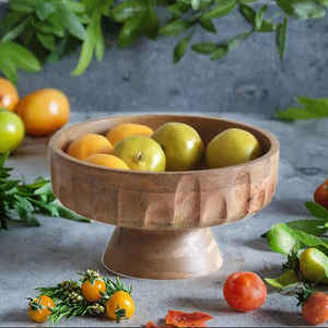 Eco-Friendly Natural Acacia Wood Handcrafted Customized Classic Design Footed Salad Serving Bowl FAIZA CRAFT FC-4947 Lightweight - Product Image 5