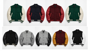 OEM Clothing Manufacturers Custom Embroidered Heavyweight Casual Bomber Jacket Men's Vintage Varsity Front Logo for Winter - Product Image 4