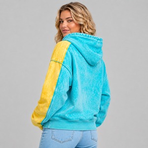 Women's Vintage Acid Wash <b>Hoodies</b>-<b>Lightweight</b> Breathable Eco-Friendly & Quick Dry Winter Warmth with Front Logo Option - Product Image 4