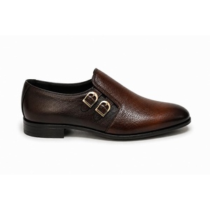 รองเท้าหนังแท้ทำมือทรงหัวแหลมแบบ Monk Strap ป้องกันการเจาะทะลุ กันลื่น หัวเข็มขัดคู่ ปรับแต่งสี/ขนาดได้ - Product Image 1