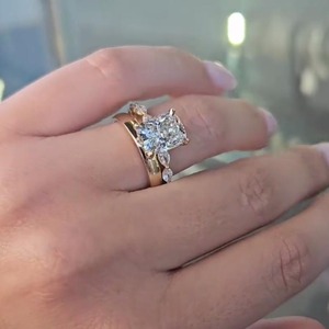 Cushion Cut Lab Diamond Engagement <b>Ring</b> in 14K Yellow Gold with IGI Certified & VVS Clarity for Women's from <b>Indian</b> Supplier - Product Image 4