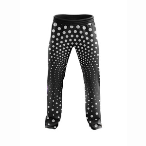 Pantalon de survêtement noir à pois pour homme, taille élastique, décontracté, léger, respirant, imprimé, pour l'été - Product Image 1