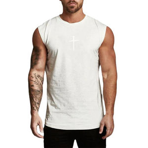 Camiseta sin mangas estampada para fitness, deportiva, de algodón para hombre, para gimnasio, culturismo, entrenamiento, chaleco muscular. - Product Image 5