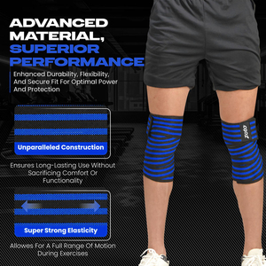 Multi-Color Striped Elastic <b>Knee</b> <b>Wraps</b> for gym Workout Heavy Duty Powerlifting Leg Compression Bandage Bulk Manufacturer - Product Image 5