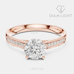 Bague de fiançailles en diamant de laboratoire certifié IGI 0,80 carat, or blanc 14 carats, taille ronde, F+ VS+, pavé, bijoux pour femmes - Product Image 3