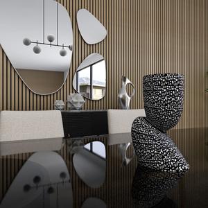 Florero Decorativo de Metal Premium para Exhibición en Mesa, Adorno Interior Contemporáneo para Hogares y Eventos - Product Image 2