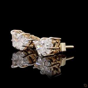 10K Gold Butterfly Cut Lab Grown Diamond <b>Earrings</b> Women Trendy Claw Setting Anniversary Engagement Party Jewelry Fine Gift - Product Image 3