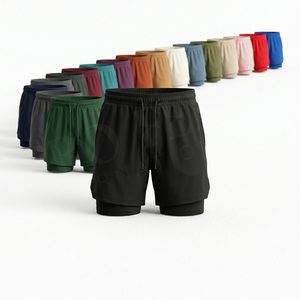 Whole Sale 2 in 1 Running <b>Shorts</b> Quick Dry Gym Workout <b>Shorts</b> <b>Compression</b> Liner Breathable 4 Way Stretch Athletic Training <b>Short</b> - Product Image 1