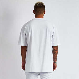 T-shirt unisexe grande taille en gros, impression numérique personnalisée, logo de marque, 100% coton, t-shirt oversize blanc pour homme - Product Image 3