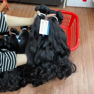 Meilleure extension de cheveux naturels vietnamiens de luxe, texture ondulée, double trame, couleur noir naturel, prête à être expédiée - Product Image 4