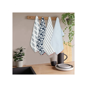 Forma cuadrada de secado rápido Golf bordado 100% algodón toallas de cocina abstracto ecológico hecho a mano India OEM MOQ 50 B2B listo - Product Image 1