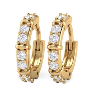 Pendientes de Aro Clásicos con Diamantes Cultivados en Laboratorio de 0.35CT, Oro Amarillo de 9K, Joyería Fina al por Mayor - Product Image 4