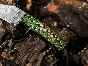 มีดเหล็กดามัสกัสแบบเต็มด้าม ขนาด 8 นิ้ว ปลายแหลม สำหรับตั้งแคมป์ ล่าสัตว์ และกิจกรรมกลางแจ้ง ราคาส่งที่ดีที่สุด รับผลิตแบบ OEM/ODM - Product Image 5