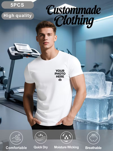 Men's Performance T-Shirts O-Neck Back Neck Short Sleeve Regular Fit Lightweight Breathable Moisture-Wicking Quick-Drying - Product Image 3