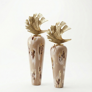 Premium Quality Tall Metal Floor <b>Vase</b> with Enamel Finishing and Gold Sculptural Lid Royal Weddings Decor Modern <b>Vases</b> for Events - Product Image 1