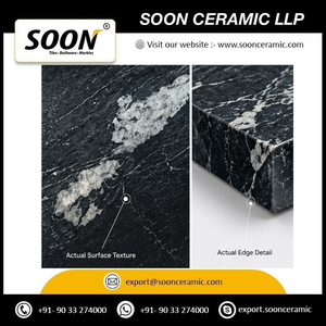 หินอ่อนแคลไซต์สีดำเซรามิกแม่เหล็ก SOON CERAMIC แผ่นใหญ่ขัดเงา ทันสมัย เป็นมิตรกับสิ่งแวดล้อม ใช้สำหรับบันได ผนัง พื้น รัฐราชสถาน - Product Image 4