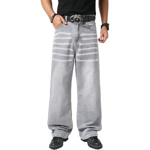 Jeans Anchos de Mezclilla para Hombre, Unisex, Estilo Urbano, Ligeros, Transpirables, de Primavera, Corte Recto, Azul - Product Image 3