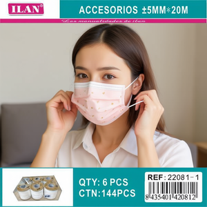 Cinturino elastico Ilan 5 mm x 20 m bianco per accessori per maschere facciali - Product Image 3