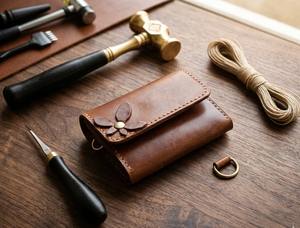 Porte-cartes court en cuir véritable vintage fait main de 4 pouces avec blocage RFID, bouton et porte-cartes de visite et porte-monnaie - Product Image 3