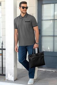 Camiseta Polo de Manga Corta para Hombre, Verano, Informal, de Algodón, con Bolsillo - Product Image 5