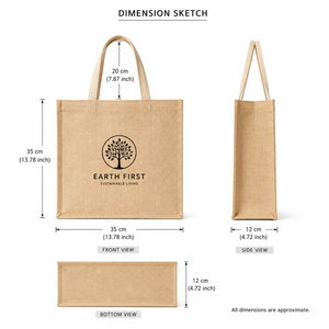 Bolsa de Yute Reutilizable con Asas Dobles, Gran Capacidad, para Playa, Bodas, Fiestas y Compras - Product Image 2