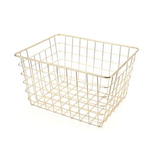 Modern Elegant Gold Metal Storage <b>Baskets</b> Open Frame Organizer for <b>Shelves</b> and Bathroom Wholesale for Clothing Use - Product Image 1