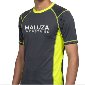 Custom Logo Printed Unisex Short Sleeve Rash Guard 100% Cotton UPF 50+ Quick Dry Breathable Eco-Friendly <b>Compression</b> Swim Shirt - Product Image 4