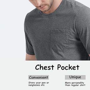 <b>Grey</b> Solid Color 100% Cotton Fabric Men's Round Neck <b>T</b>-<b>Shirt</b> Plain Design Custom Logo Printing Breathable Men's <b>T</b>-<b>shirts</b> ringer - Product Image 4