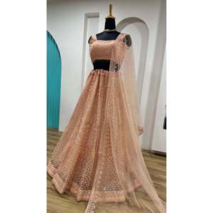 <b>Rainbow</b> <b>Sequins</b> & Dori Work Lehenga Choli Party Wear in Polyester Material - Product Image 2