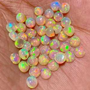 Lot de cabochons ronds en opale éthiopienne, qualité multi-feu, pierres précieuses de 4 mm à 10 mm, opale naturelle pour la création de bijoux - Product Image 5