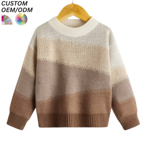 Pull tricoté personnalisé pour garçons, pull d'hiver chaud pour enfants en polyester/coton, anti-plis, respirant, support OEM ODM pour la vente en gros - Product Image 4