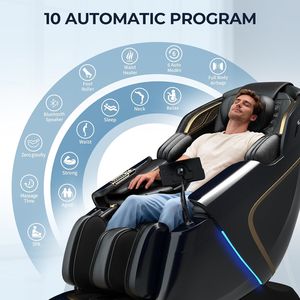 Fauteuil de massage Shiatsu moderne pliable à gravité zéro avec chaleur, contrôle IA, scan corporel et extension repose-tibias - Product Image 6