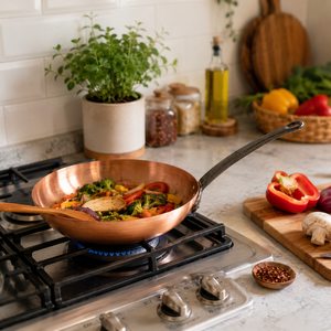 100% Pure Copper Frying Pan, Handmade Copper Skillet, Premium Chef Cooking Pan, Heavy Gauge Copper Cookware, OEM ODM Wholesale - Product Image 4