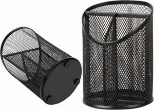 Mesh Cup for Round Black Holder Desktop Pen 3 Compartments Pencil Desk <b>Organizer</b> - Product Image 3