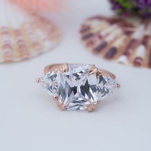 Pahal Jewels Moissanite Freshwater Pearl S925 Pure <b>Silver</b> Platinum Plated 4 Carat <b>Emerald</b> Cut Prong Set D Color Women's <b>Ring</b> - Product Image 5