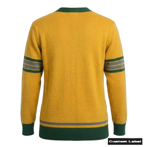 <b>Men's</b> And Women University Acrylic Knitted <b>Cardigan</b> Sweater V Neck Button Up <b>Long</b> Sleeve Solid Color Winter - Product Image 2