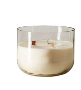 Conteneur à bougie en verre transparent avec cire de soja, pot à bougie unique pour bougies et parfums d'intérieur - Product Image 2