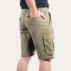 Shorts cargo en toile unie pour hommes, personnalisables, tissu extensible de haute qualité, écologiques, séchage rapide, multi-poches, décontractés, pour l'extérieur - Product Image 4