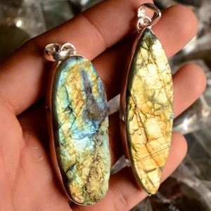 Pendentif en labradorite drusy le plus vendu, vente en gros de pendentifs pour bijoux de mariage avec breloque en pierre de labradorite - Product Image 5