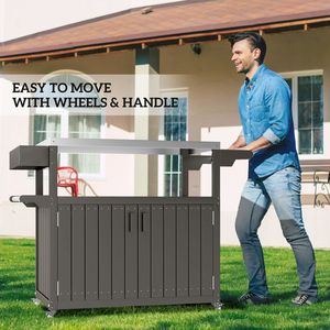 Carrello Bar da Esterno per Campeggio e Barbecue, Soluzione di Stoccaggio - Product Image 6