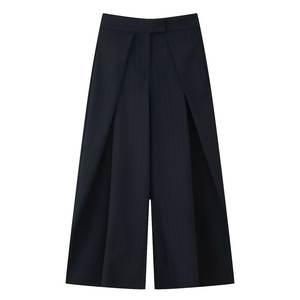 Nouveau style automne – Pantalon large taille haute pour femme, tissé, plissé devant – Polyvalent et élégant - Product Image 1